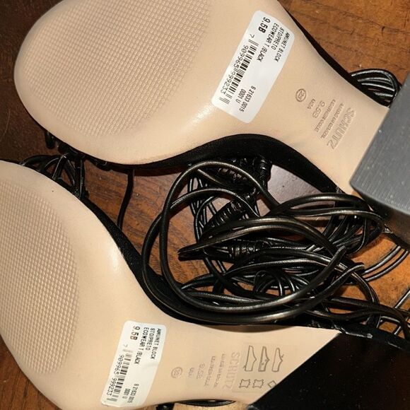 Schutz Black Leather Strappy Sandals(Size 9.5B) - Picture 7 of 9